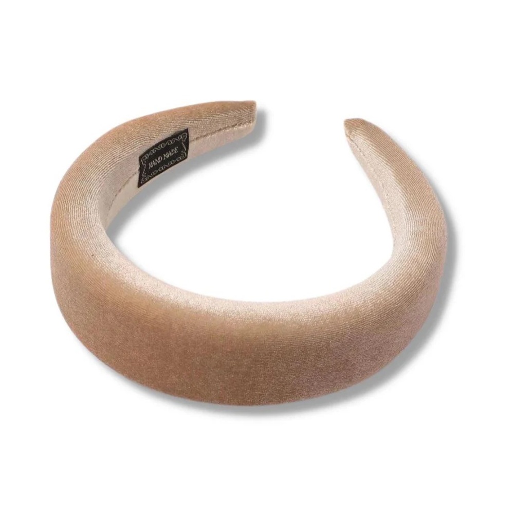 BNWT- Champaign Puffy Velvet Headband Handmade